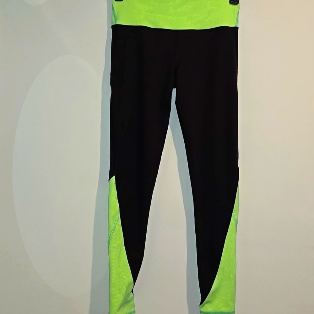 Victoria's Secret black green teal leggings. Size small. 36" long.